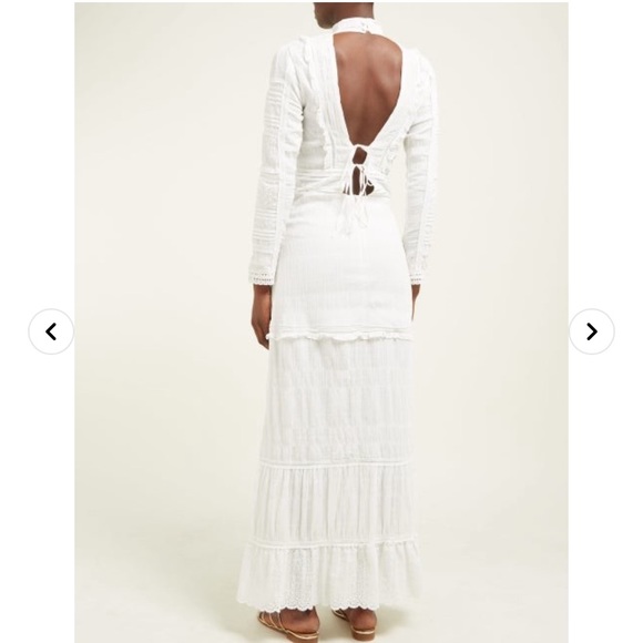 SIR the Label Celie High Neck Maxi Dress Ivory Open Back Maxi Dress - Picture 3 of 5